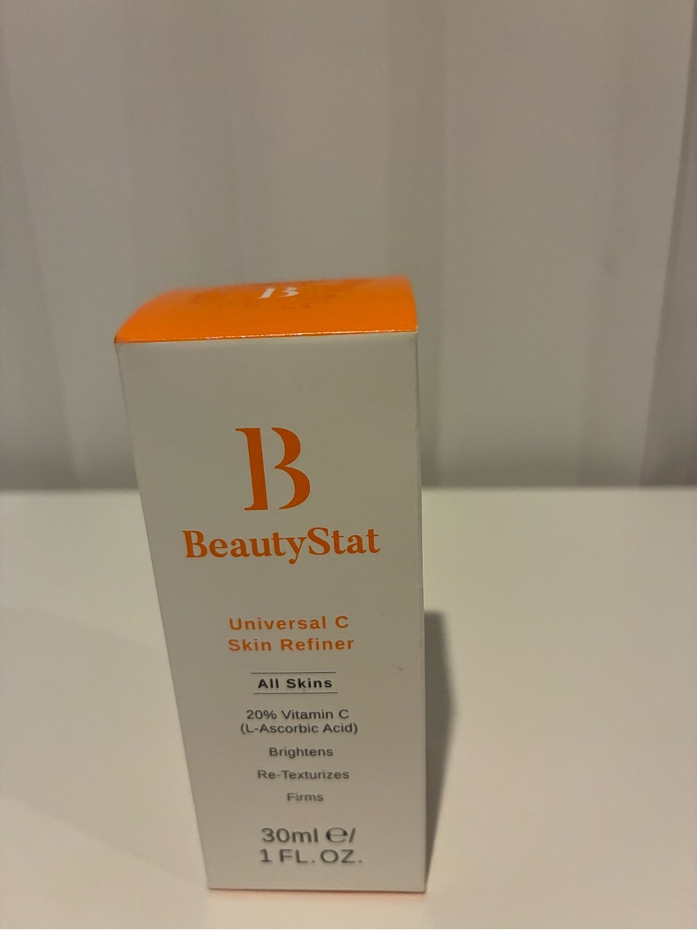 BeautyStat Orange & White Skin Serum Packaging